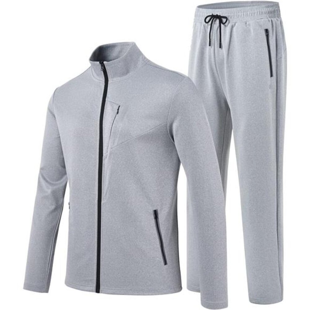 Men's Tracksuits Set Long Sleeve Causal FullZip Running Sports Sweatsuit For Men